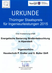 Thüringer Staatspreis für Ingenieurleistungen 2015